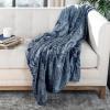 SAFAVIEH Skyler Plush Throw Blanket, Blue/White