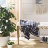 SAFAVIEH Unity Gingham Knit Throw Blanket, Dark Grey/Medium Grey/Ivory