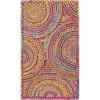 SAFAVIEH Area Rug 8×10 – Cape Cod Collection – Large – Blue & Natural, Handmade Jute & Cotton, Boho Braided Design, Ideal for Living Room, Bedroom, Office, Dining Space (CAP203M)(Red/Multi)