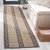 SAFAVIEH Area Rug 8×10 – Natural Fiber Collection – Large – Natural & Grey, Handmade Jute, Ideal for Living Room, Bedroom, Dining Space (NF879F)(Natural/Grey)