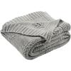 SAFAVIEH Cozy Knit Throw Blanket, Medium Grey/Light Grey