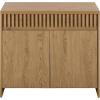 SAFAVIEH Furniture – Masa Media Stand for TVs up to 35″ – Oak 2-Door Modern Sideboard Storage Cabinet Console with Interior Shelf (MED3608A)(Oak)
