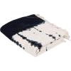 SAFAVIEH Home Arya Beige and Navy Fringe Throw Blanket, Beige/Navy, 50″ x 60″