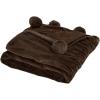 SAFAVIEH Home Collection Dalson Ivory Cotton 50 x 60-inch Pom Pom Sofa Chaise Lounge Club Chair Living Room Bedroom Decorative Throw Blanket(Brown)