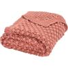 SAFAVIEH Home Collection Larza Pink 50 x 60-inch Knit Sofa Chaise Lounge Club Chair Living Room Bedroom Decorative Throw Blanket(Pink)