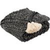 SAFAVIEH Home Pennie Black and Natural Knit Tassel Throw Blanket