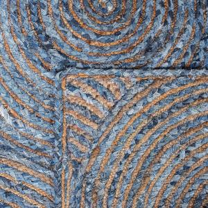SAFAVIEH Area Rug 8×10 – Cape Cod Collection – Large – Blue & Natural, Handmade Jute & Cotton, Boho Braided Design, Ideal for Living Room, Bedroom, Office, Dining Space (CAP203M)(Blue/Natural)