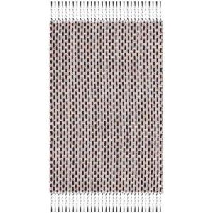 SAFAVIEH Area Rug 8×10 – Montauk Collection – Large – Beige & Black, Handmade Flat Weave Cotton, Ideal for Living Room, Bedroom, Office, Dining Space (MTK475B)(Beige/Black)