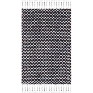 SAFAVIEH Area Rug 8×10 – Montauk Collection – Large – Beige & Black, Handmade Flat Weave Cotton, Ideal for Living Room, Bedroom, Office, Dining Space (MTK475B)(Black/Ivory)