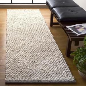 SAFAVIEH Area Rug 8×10 – Natural Fiber Collection – Large – Bleach Color & Ivory, Flat Weave Jute, Ideal for Living Room, Bedroom, Dining Space (NFB876B)(Bleach/Ivory)