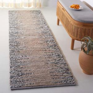 SAFAVIEH Area Rug 8×10 – Natural Fiber Collection – Large – Grey & Black, Handmade Wool & Jute, Farmhouse Style, Ideal for Living Room, Bedroom, Dining Space (NF953F)(Grey/Black)