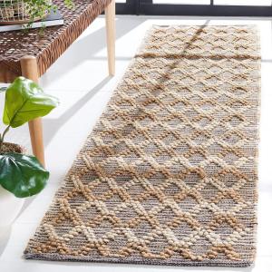 SAFAVIEH Area Rug 8×10 – Natural Fiber Collection – Large – Natural & Black, Handmade Flat Weave Jute, Farmhouse Geometric Design, Ideal for Living Room, Bedroom, Dining Space (NF382A)(Natural/Black)