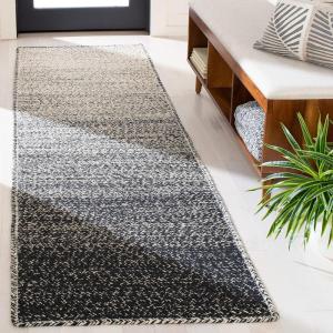 SAFAVIEH Area Rug 8×10 – Natural Fiber Collection – Large – Natural & Brown, Handmade Jute, Boho Ombre Design, Ideal for Living Room, Bedroom, Dining Space (NFB263T)(Natural/Black)