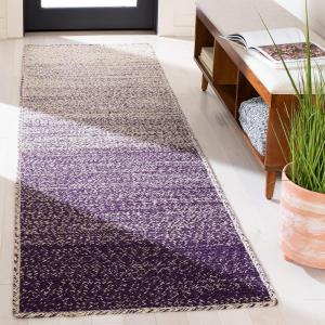 SAFAVIEH Area Rug 8×10 – Natural Fiber Collection – Large – Natural & Brown, Handmade Jute, Boho Ombre Design, Ideal for Living Room, Bedroom, Dining Space (NFB263T)(Natural/Purple)
