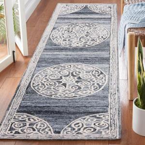SAFAVIEH Area Rug 8×10 – Natural Fiber Collection – Large – Natural & Ivory, Handmade Jute & Wool Flat Weave, Farmhouse Rustic Boho Fringe Design, Ideal for Living Room, Bedroom, Dining Space (NF377A)(Grey/Ivory)