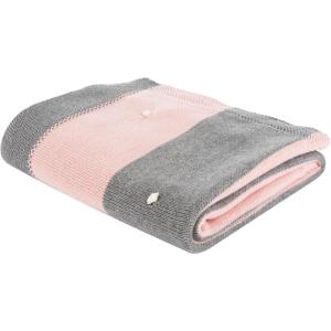 SAFAVIEH Baby Collection Bubble Stripe Grey and Pink 32″ x 40″ Cotton Throw Blanket