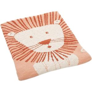 SAFAVIEH Baby Collection Dandy Lion Orange and Natural 32″ x 40″ Cotton Throw Blanket, 34″x41″(Orange)