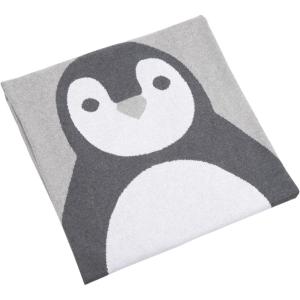SAFAVIEH Baby Collection Olly Penguin Grey and White 32″ x 40″ Cotton Throw Blanket