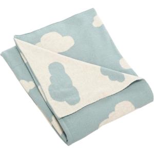 SAFAVIEH Baby Collection Skye Cloud Blue and White 32″ x 40″ Cotton Throw Blanket