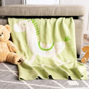 SAFAVIEH Baby Collection Tater Trot Green 32″ x 40″ Cotton Throw Blanket, 34″x41″(Green)