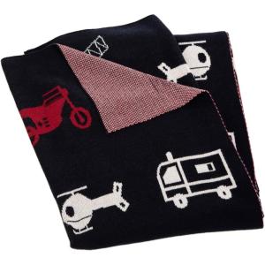 SAFAVIEH Baby Collection Wesley 32″ x 40″ Cotton Throw Blanket, Navy/Red/White