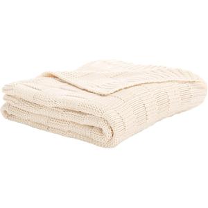 SAFAVIEH Home Collection – Yvette Cotton Throw Blanket, 50″ x 60″, Beige Decorative Bed & Sofa Accent (THR410B-5060)(Beige)