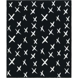 SAFAVIEH Home Collection Alto Black/Ivory Cotton 50 x 60 Decorative Accent Throw Blanket