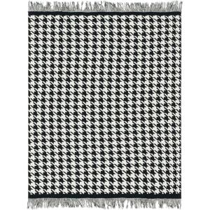 SAFAVIEH Home Collection Cantil Houndstooth Black/Ivory Cotton 50 x 60 Decorative Accent Throw Blanket