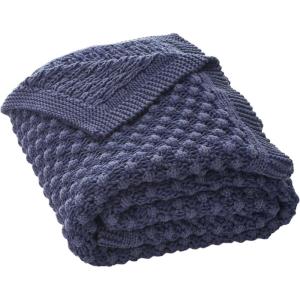 SAFAVIEH Home Collection Larza Pink 50 x 60-inch Knit Sofa Chaise Lounge Club Chair Living Room Bedroom Decorative Throw Blanket(Indigo)