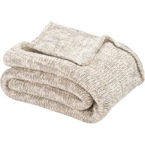 SAFAVIEH Home Panna Light Grey and Gold 50 x 60-inch Knit Blanket Throw