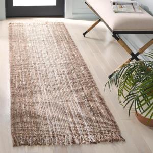 SAFAVIEH Natural Fiber Collection Area Rug – 8′ x 10′, Ivory & Grey, Flatweave Jute, Ideal for The Living Room, Dining Room Bedroom (NF843F)(Ivory/Grey)