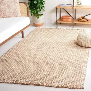 SAFAVIEH Natural Fiber Collection Area Rug – 8′ x 10′, Natural & Ivory, Handmade Jute & Wool, Reversible, Geometric Pattern, Ideal for Living Room, Bedroom, Home Office, Dining Space (NF817A-8)(Natural/Ivory)
