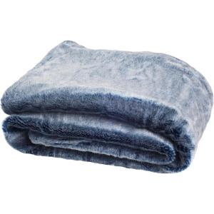 SAFAVIEH Skyler Plush Throw Blanket, Blue/White