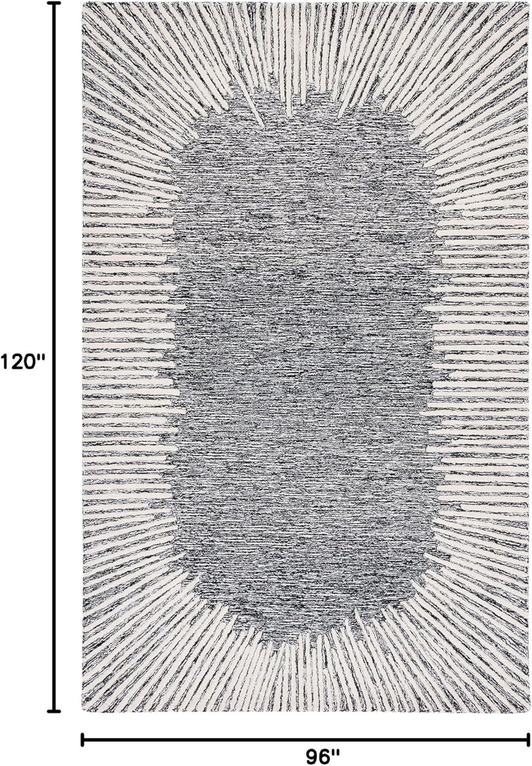 image:imageSAFAVIEH Abstract Collection Area Rug 5 x 8 Black amp Ivory Handmade Wool Ideal for High Traffic Areas in Living Room Bedroom ABT478ZBlackIvory