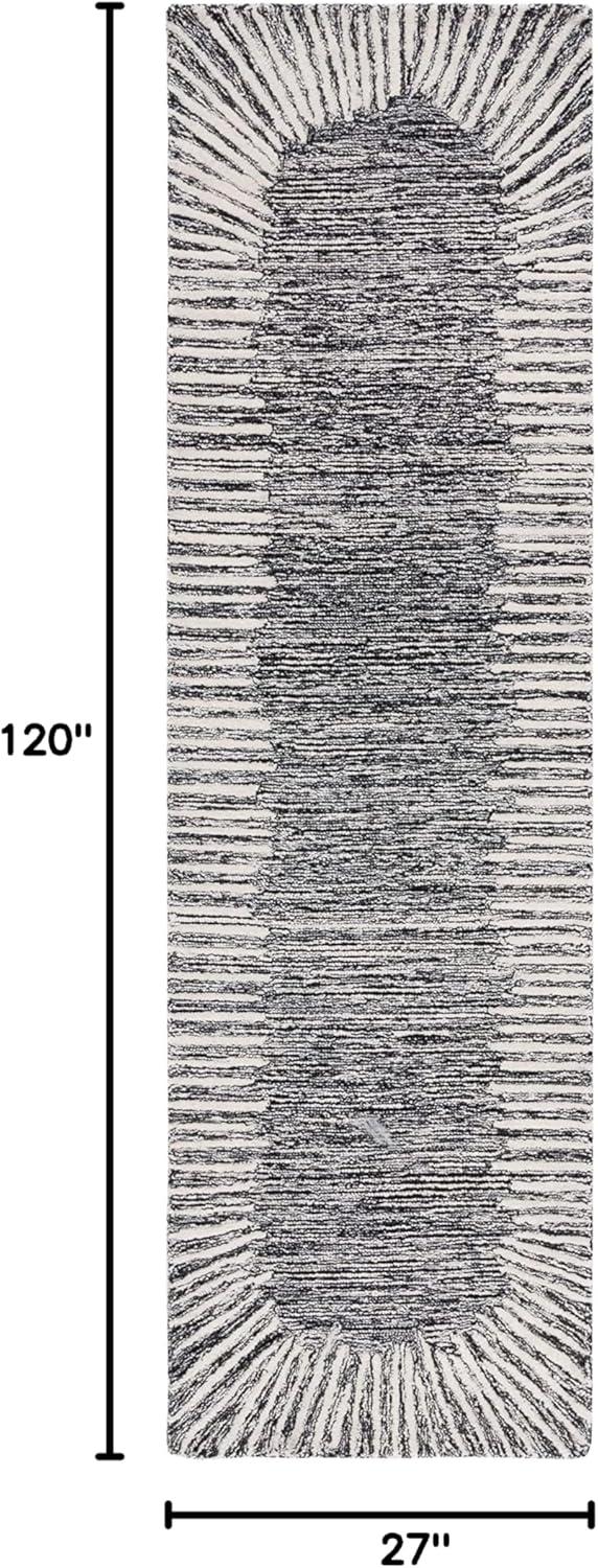 image:imageSAFAVIEH Abstract Collection Area Rug 5 x 8 Black amp Ivory Handmade Wool Ideal for High Traffic Areas in Living Room Bedroom ABT478ZBlackIvory