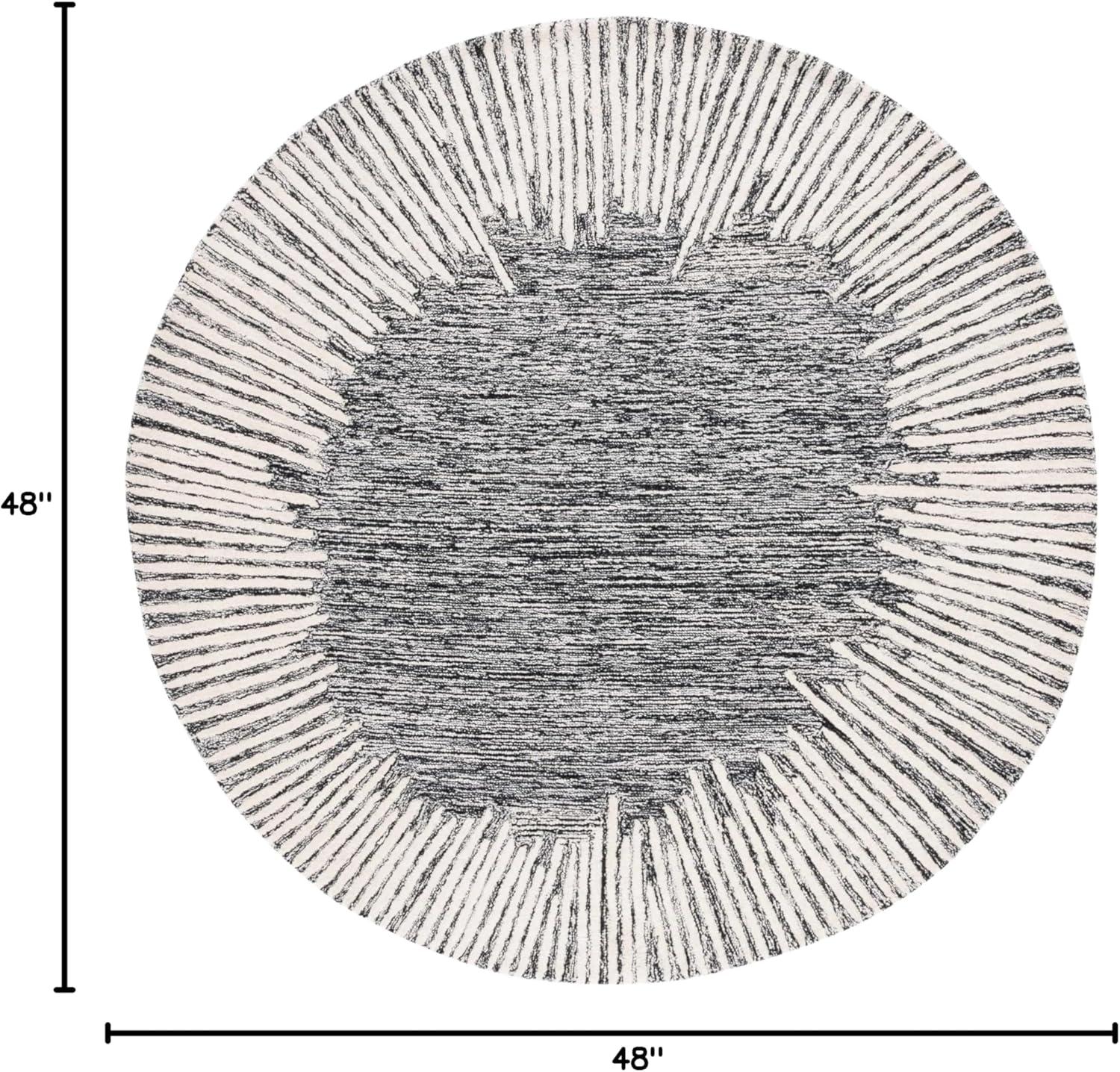 image:imageSAFAVIEH Abstract Collection Area Rug 5 x 8 Black amp Ivory Handmade Wool Ideal for High Traffic Areas in Living Room Bedroom ABT478ZBlackIvory