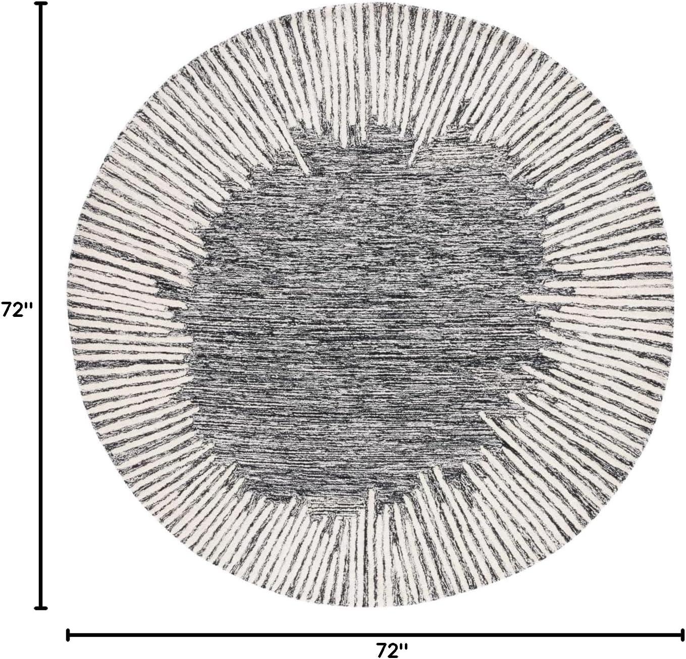 image:imageSAFAVIEH Abstract Collection Area Rug 5 x 8 Black amp Ivory Handmade Wool Ideal for High Traffic Areas in Living Room Bedroom ABT478ZBlackIvory