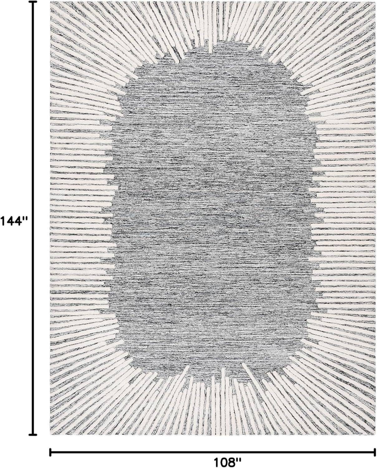 image:imageSAFAVIEH Abstract Collection Area Rug 5 x 8 Black amp Ivory Handmade Wool Ideal for High Traffic Areas in Living Room Bedroom ABT478ZBlackIvory