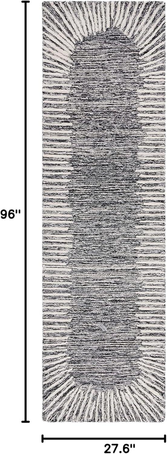 image:imageSAFAVIEH Abstract Collection Area Rug 5 x 8 Black amp Ivory Handmade Wool Ideal for High Traffic Areas in Living Room Bedroom ABT478ZBlackIvory