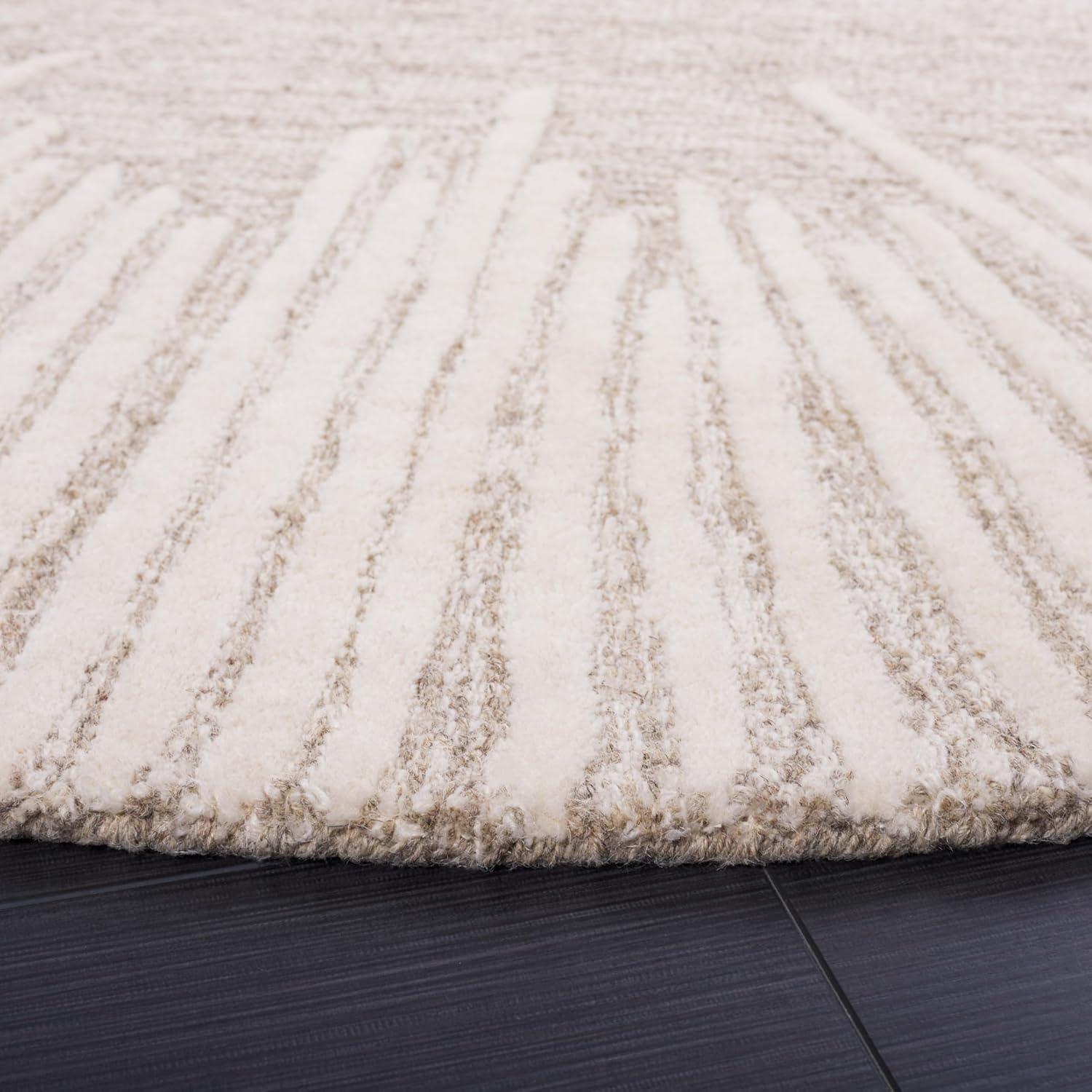 image:imageSAFAVIEH Abstract Collection Area Rug 5 x 8 Black amp Ivory Handmade Wool Ideal for High Traffic Areas in Living Room Bedroom ABT478ZNaturalIvory
