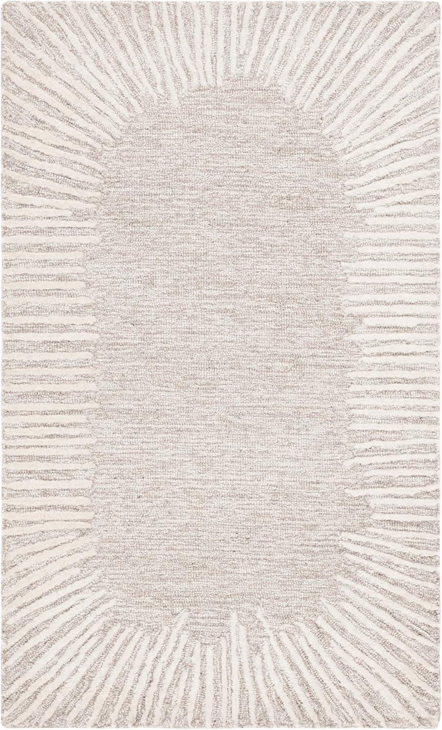 image:imageSAFAVIEH Abstract Collection Area Rug 5 x 8 Black amp Ivory Handmade Wool Ideal for High Traffic Areas in Living Room Bedroom ABT478ZNaturalIvory