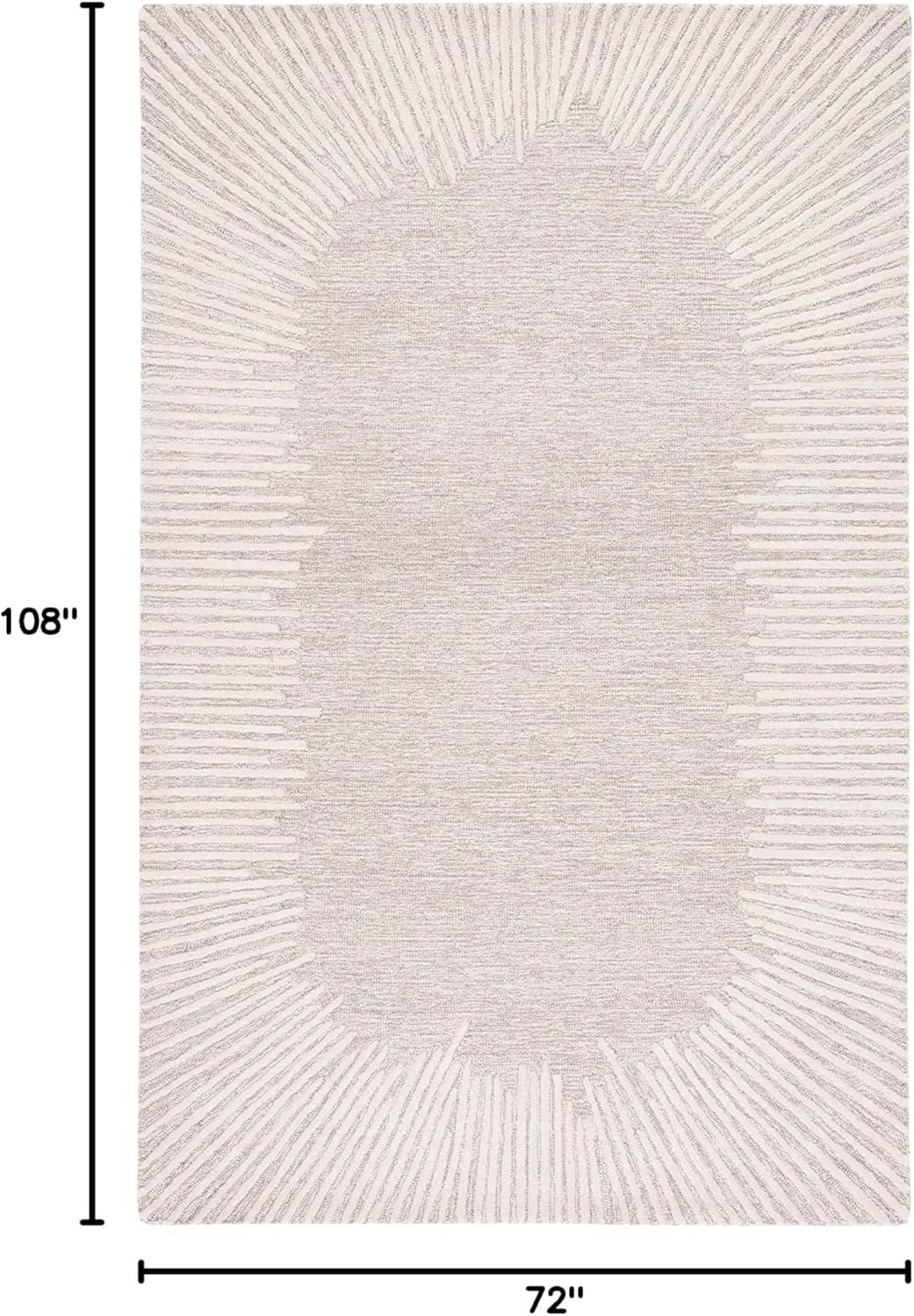 image:imageSAFAVIEH Abstract Collection Area Rug 5 x 8 Black amp Ivory Handmade Wool Ideal for High Traffic Areas in Living Room Bedroom ABT478ZNaturalIvory