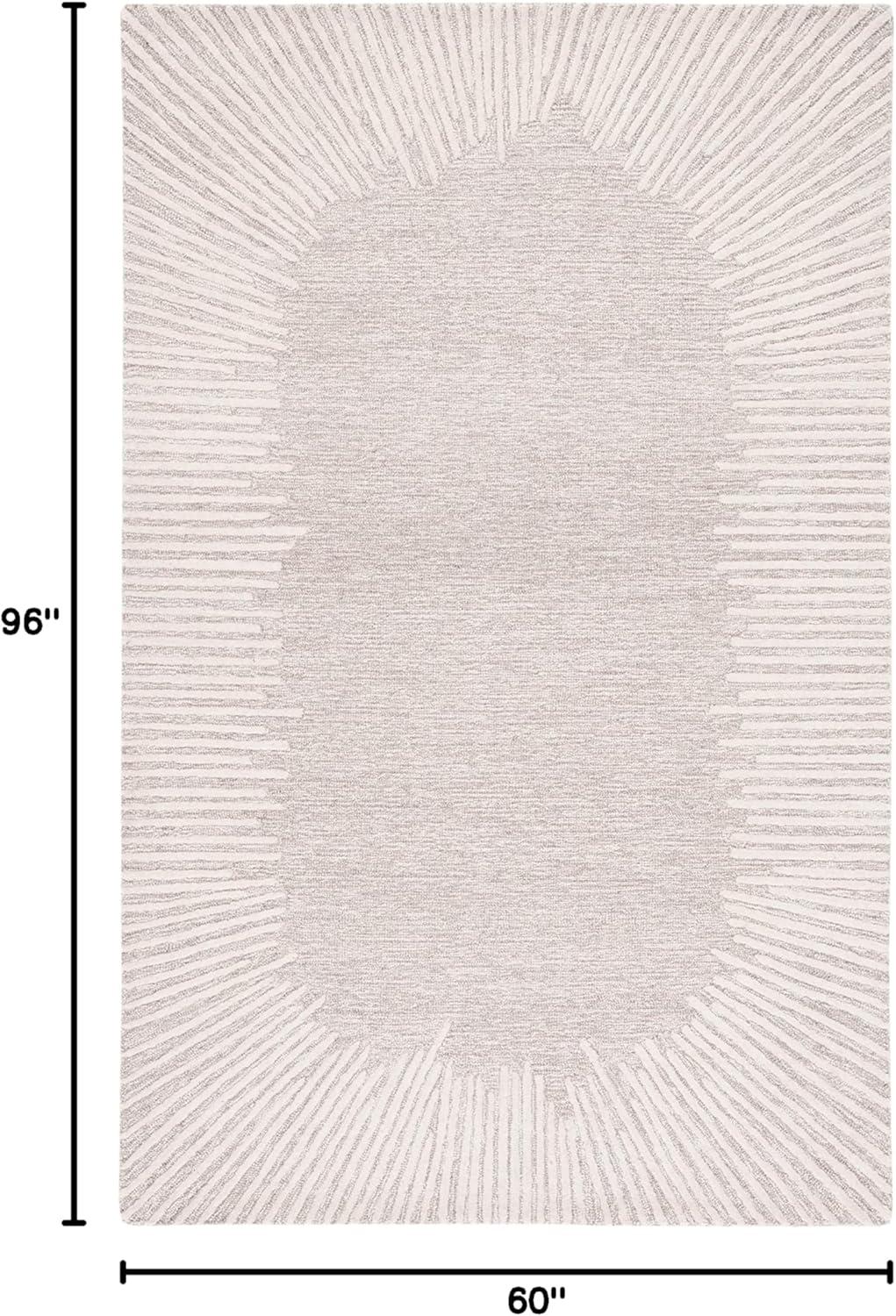 image:imageSAFAVIEH Abstract Collection Area Rug 5 x 8 Black amp Ivory Handmade Wool Ideal for High Traffic Areas in Living Room Bedroom ABT478ZNaturalIvory
