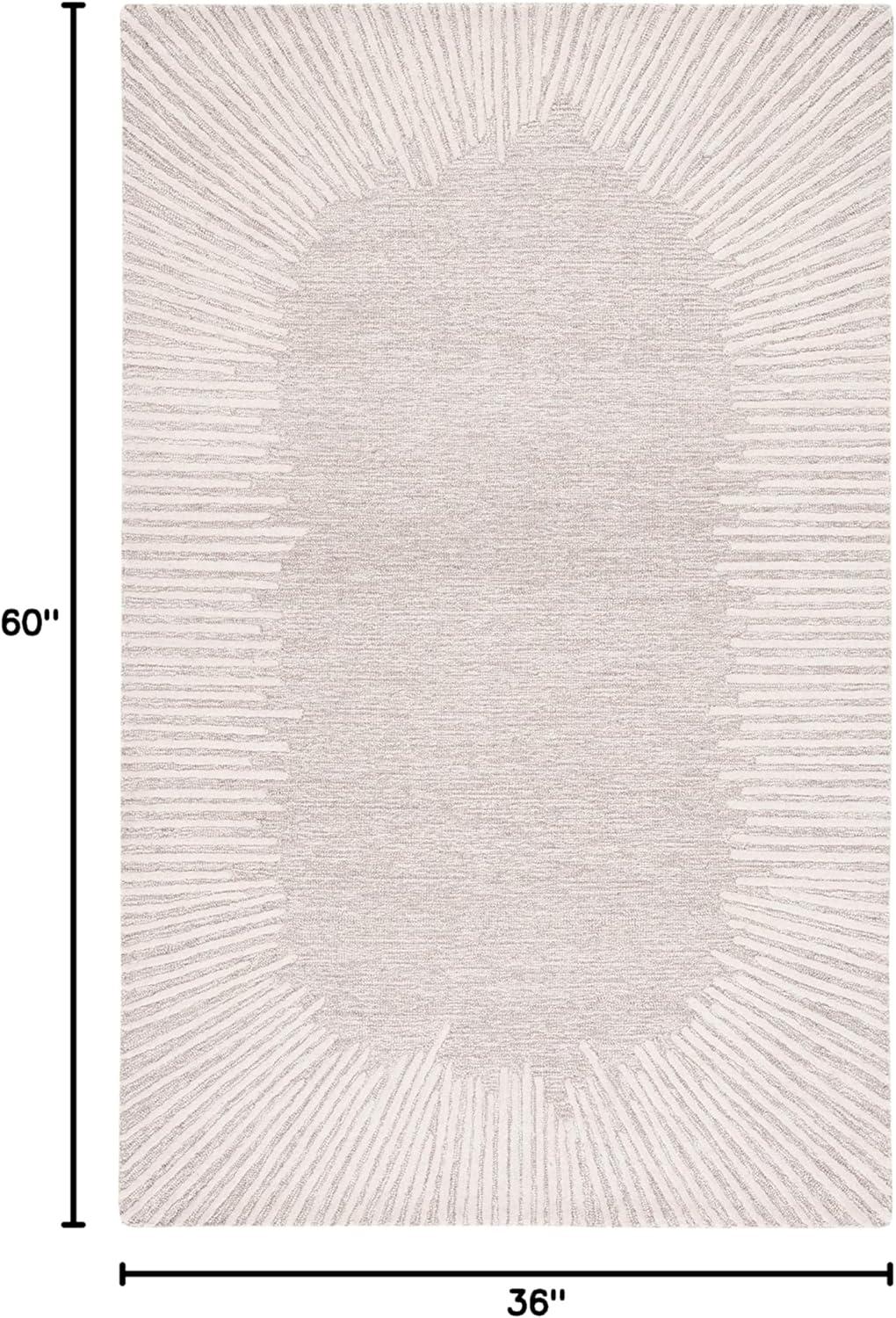 image:imageSAFAVIEH Abstract Collection Area Rug 5 x 8 Black amp Ivory Handmade Wool Ideal for High Traffic Areas in Living Room Bedroom ABT478ZNaturalIvory