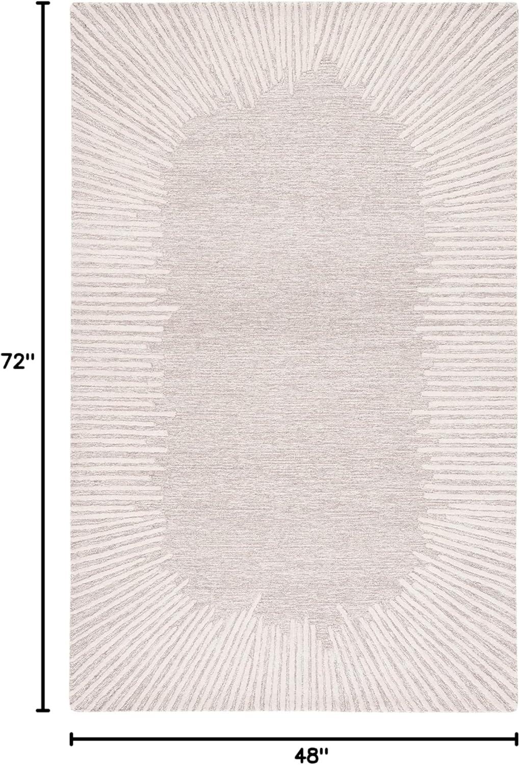 image:imageSAFAVIEH Abstract Collection Area Rug 5 x 8 Black amp Ivory Handmade Wool Ideal for High Traffic Areas in Living Room Bedroom ABT478ZNaturalIvory