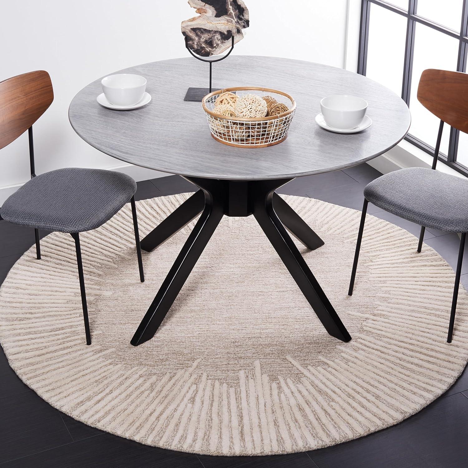 image:imageSAFAVIEH Abstract Collection Area Rug 5 x 8 Black amp Ivory Handmade Wool Ideal for High Traffic Areas in Living Room Bedroom ABT478ZNaturalIvory