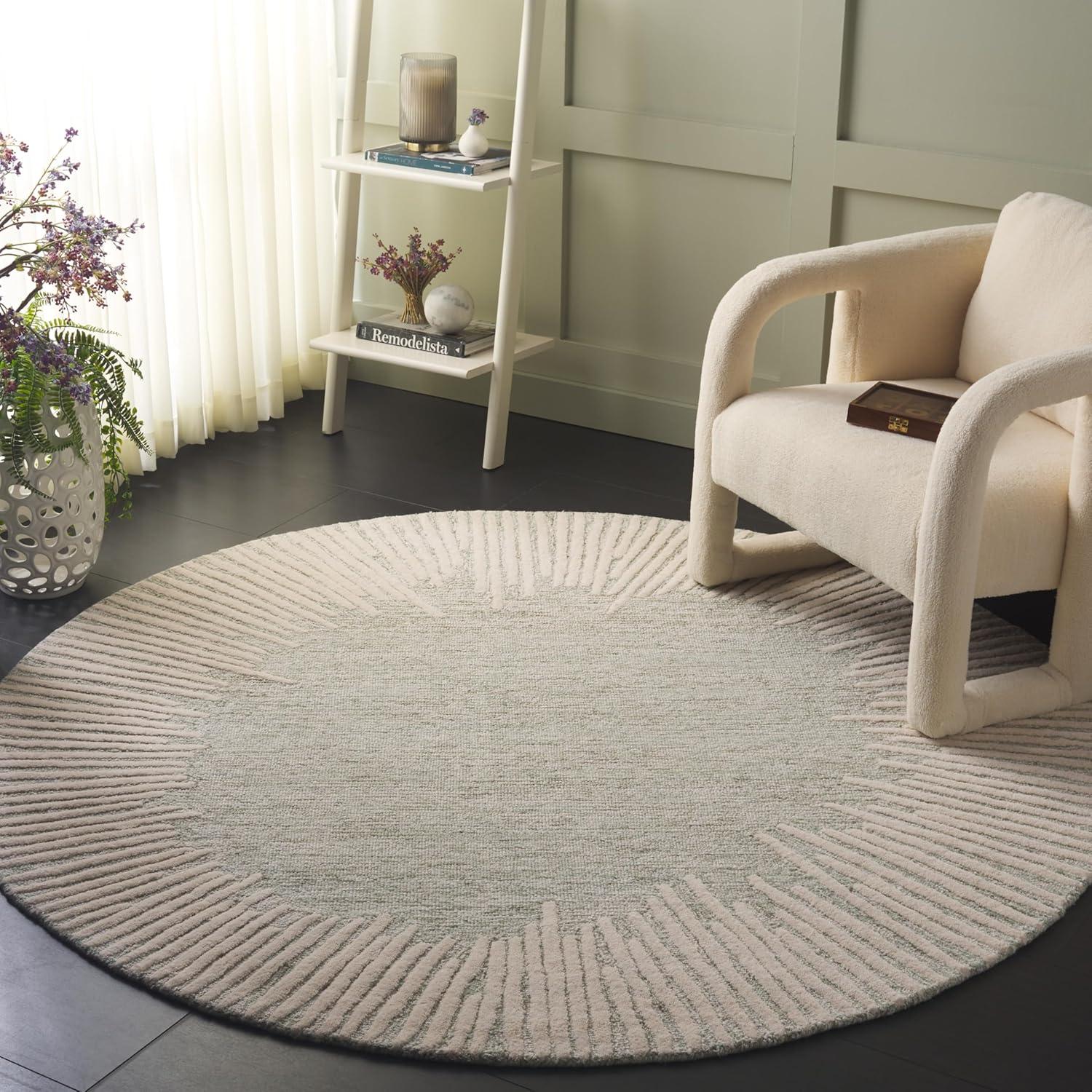 image:imageSAFAVIEH Abstract Collection Area Rug 5 x 8 Black amp Ivory Handmade Wool Ideal for High Traffic Areas in Living Room Bedroom ABT478ZSageIvory