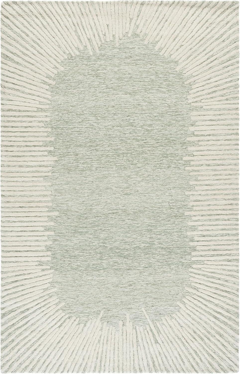 image:imageSAFAVIEH Abstract Collection Area Rug 5 x 8 Black amp Ivory Handmade Wool Ideal for High Traffic Areas in Living Room Bedroom ABT478ZSageIvory