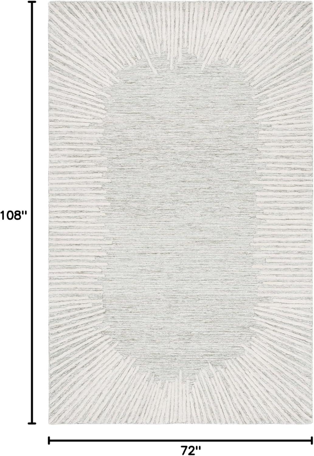 image:imageSAFAVIEH Abstract Collection Area Rug 5 x 8 Black amp Ivory Handmade Wool Ideal for High Traffic Areas in Living Room Bedroom ABT478ZSageIvory