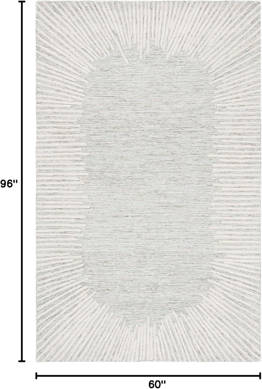 image:imageSAFAVIEH Abstract Collection Area Rug 5 x 8 Black amp Ivory Handmade Wool Ideal for High Traffic Areas in Living Room Bedroom ABT478ZSageIvory
